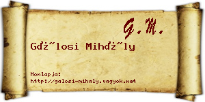 Gálosi Mihály névjegykártya